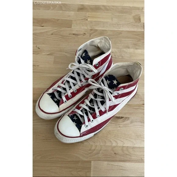 Converse Red/White/Blue All Star Unisex Adults Lace Up Closed Toe Shoes Size 10 - Picture 2 of 9